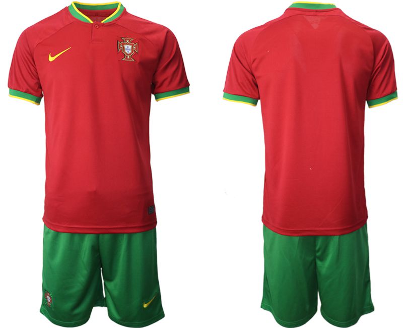 Men 2022 World Cup National Team Portugal home red blank Soccer Jersey